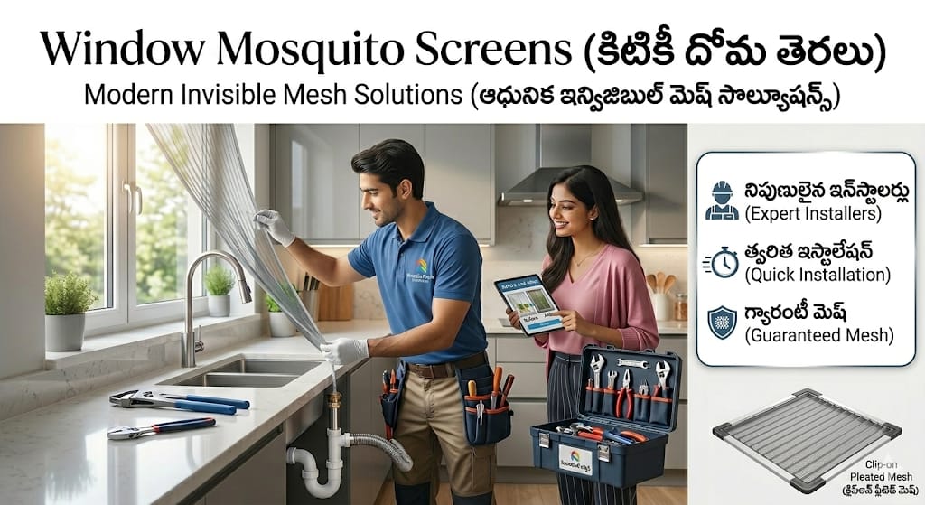 Real Mosquito Mesh installation work in Anantapur